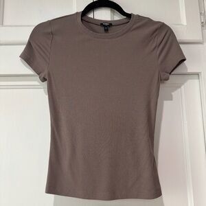 Express Ribbed Fitted Crew Neck Tee